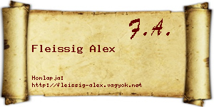 Fleissig Alex névjegykártya